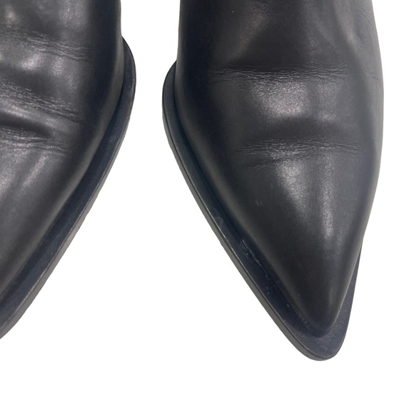 Givenchy Black Leather Studded Accents Chelsea Boots Size 37 Pointed Toe Silver - Picture 6 of 11